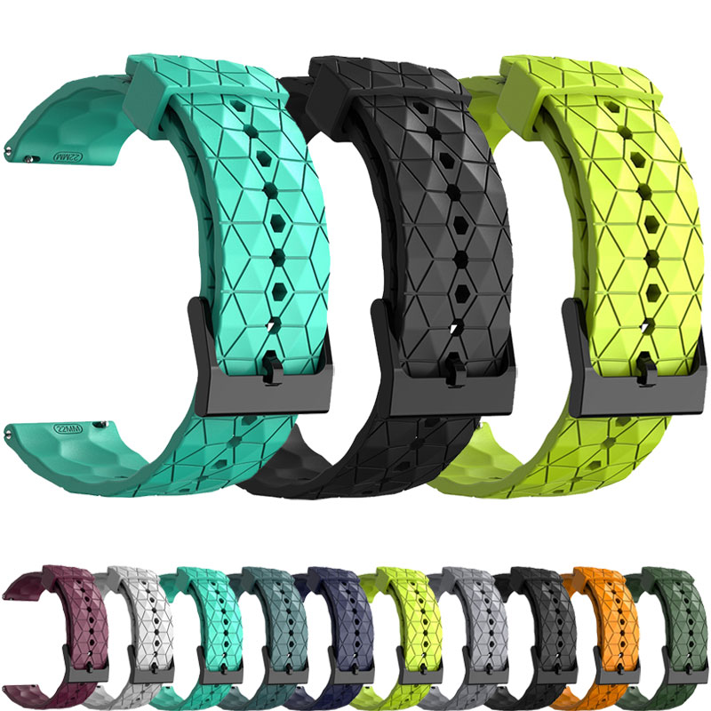 Men'S Accessories Hand Bands - 20 ミリメートル 22 ミリメートルスポーツシリコーン時計バンド時計ストラップ黒人男性防水ダイビングラバーリストバンドサッカーグレインブレスレットアクセサリー