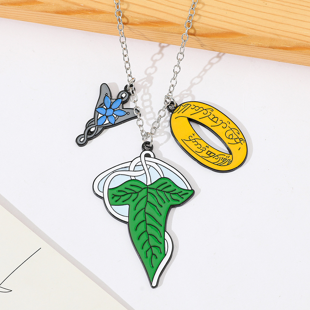 Men Accessories Pendant - ロード・オブ・ザ・リング エルフネックレス ファッション クリエイティブ リーフペンダント コスプレ
