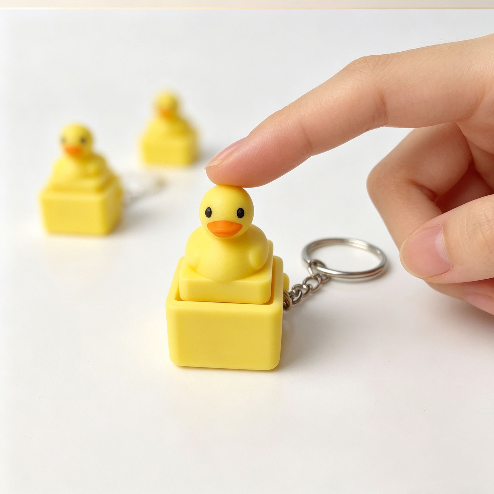 Men Accessories Pendant - かわいい黄色いアヒルのプレスキーホルダー面白いフィジェットおもちゃストレス解消デスクトップ装飾品クリエイティブポータブルペンダントギフト男性女性向け