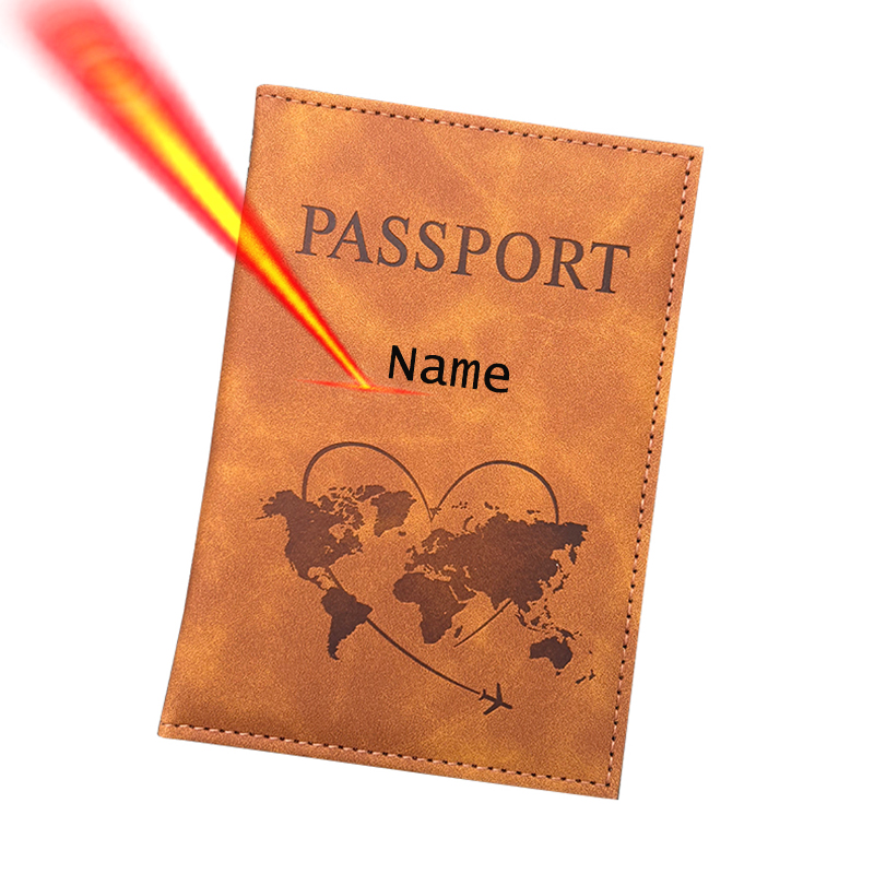 Men'S Accessories Wallet - パーソナライズされた名前パスポートホルダー旅行財布刻印レザーカバー旅行ギフトトラベルアクセサリー女性男性用