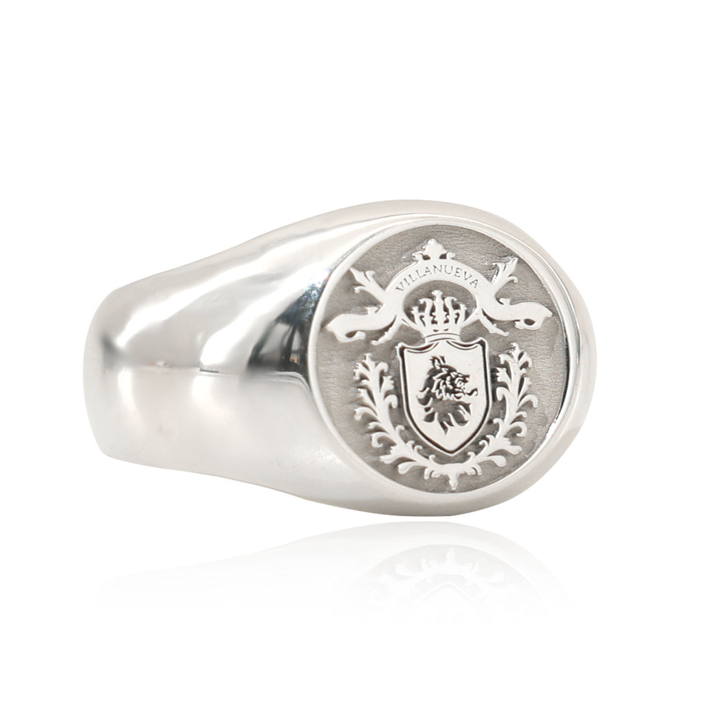 Signet Ring Men - 17mm ラウンド 925 ソリッドシルバー メンズリング ファミリーシグネットリング