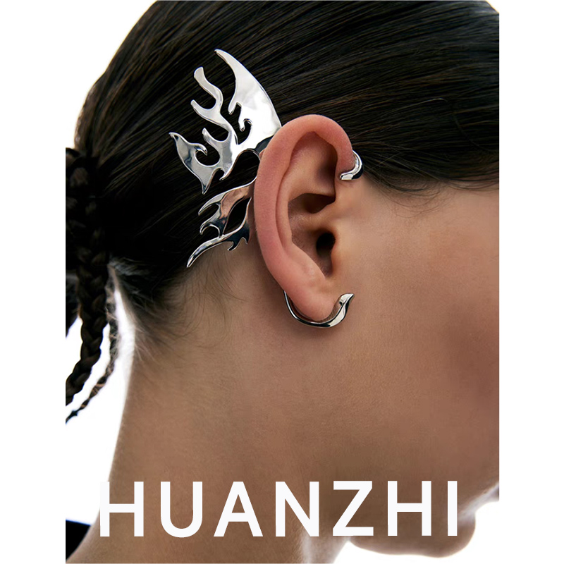 Huanzhi-女性と男性のための機械的な蝶の形をしたイヤリ - Men Accessories Earrings のレビューと価格