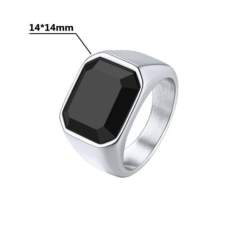 男リング黒カーネリアンシグネットリングステンレス鋼スクエアピ - Signet Ring Men のレビューと価格
