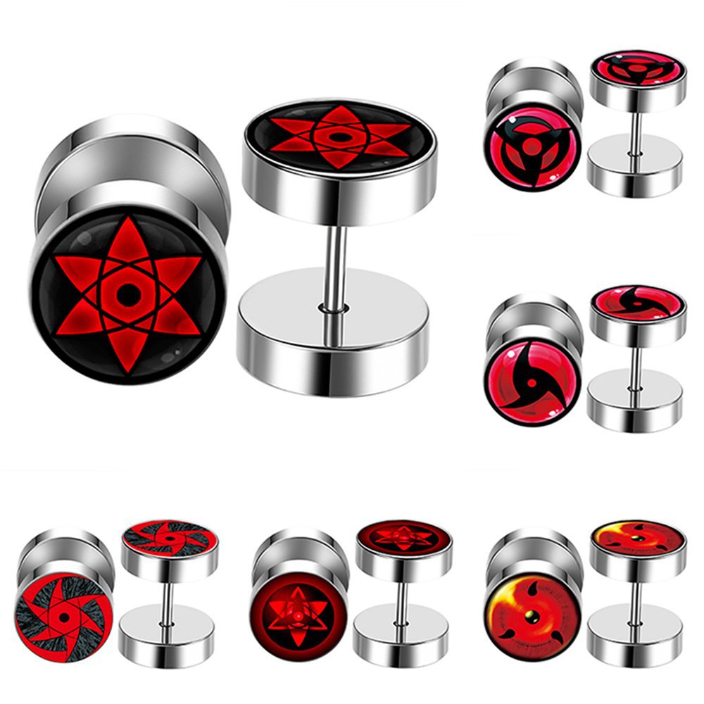 アニメうずまきナルトイヤリングアクセサリーうちはイタチ万華鏡 - Men Accessories Earrings のレビューと価格