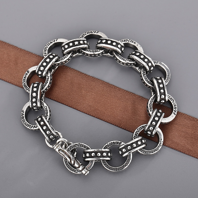 男性用レトロパンクスタイルブレスレット,ステンレススチール, - Men'S Accessories Hand Bands のレビューと価格
