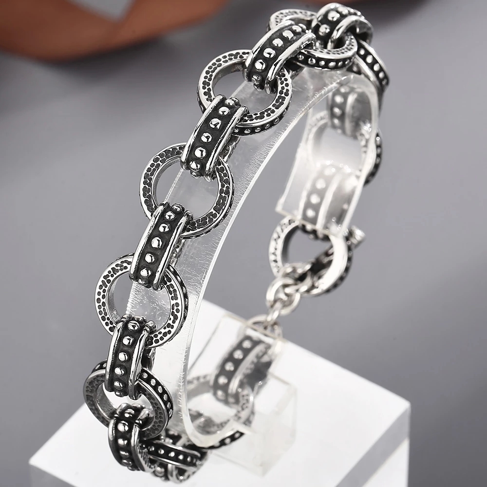 男性用レトロパンクスタイルブレスレット,ステンレススチール, - Men'S Accessories Hand Bands のレビューと価格