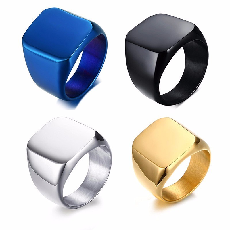 Vnox無料パーソナライズスタンプリング男性のための18ミリ - Signet Ring Men のレビューと価格