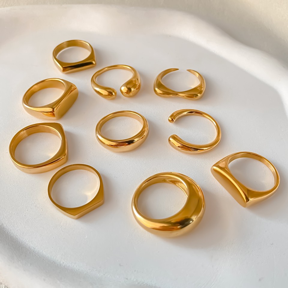 St-Delan ステンレススチール製チャンキーシグネットリ - Signet Ring Men のレビューと価格