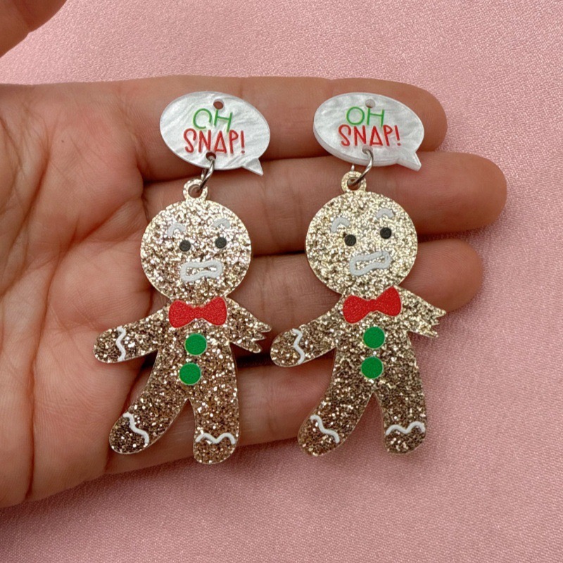 10個のかわいいクリスマスジンジャーブレッドマンペンダント、 - Men Accessories Earrings のレビューと価格
