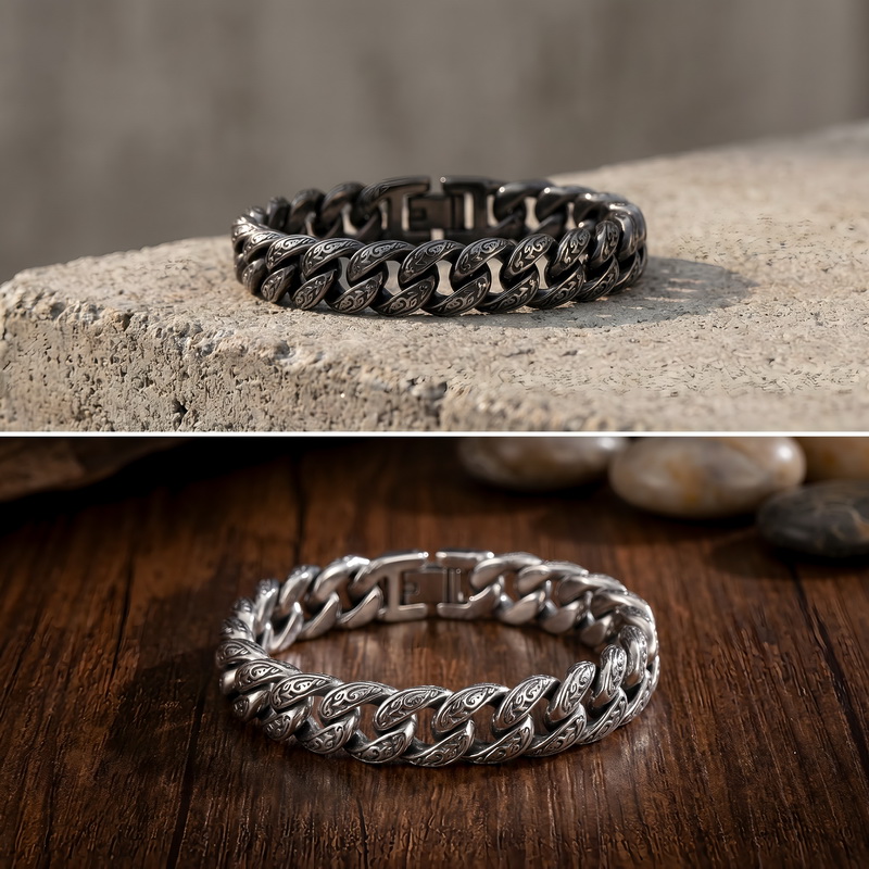 男性用ブレスレット オム 13MM幅 ステンレススチール カ - Men'S Accessories Hand Bands のレビューと価格
