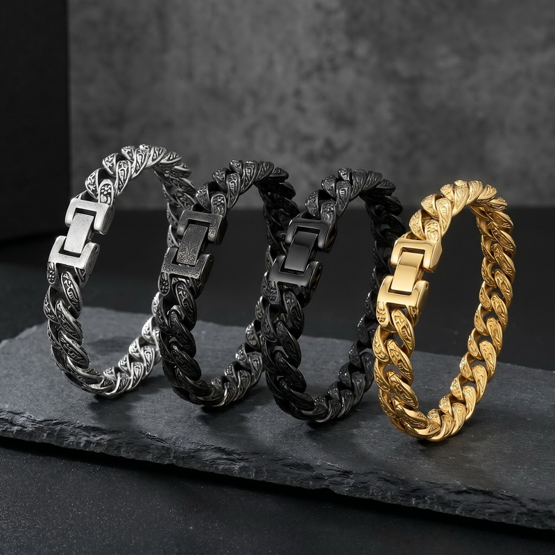 男性用ブレスレット オム 13MM幅 ステンレススチール カ - Men'S Accessories Hand Bands のレビューと価格