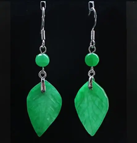 翡翠の葉の形をしたイヤリング,カスタマイズ可能なジュエリー, - Men Accessories Earrings のレビューと価格