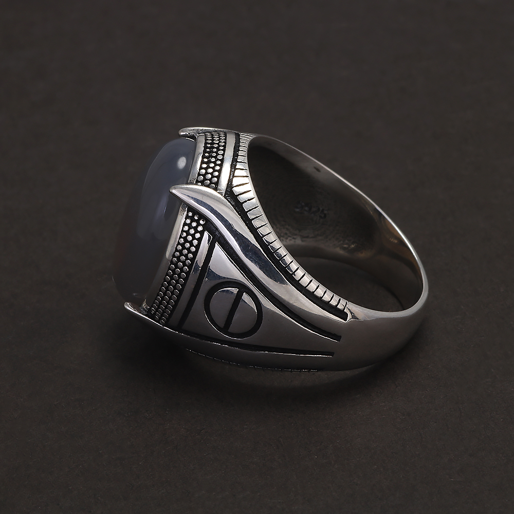 S925 スターリングシルバー瑪瑙シグネットリング男性のため - Signet Ring Men のレビューと価格