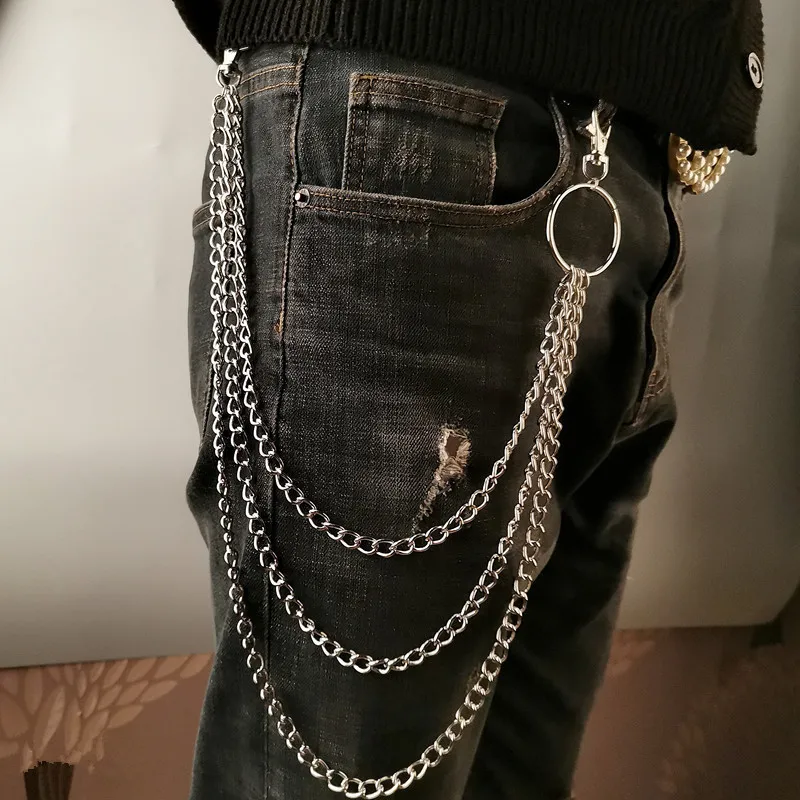 レイヤーメタルベルトチェーンパンクフックメタルウエストウォレ - Men'S Accessories Wallet のレビューと価格