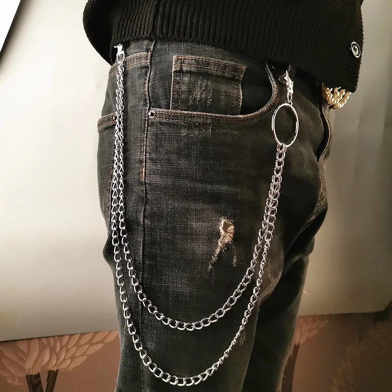レイヤーメタルベルトチェーンパンクフックメタルウエストウォレ - Men'S Accessories Wallet のレビューと価格