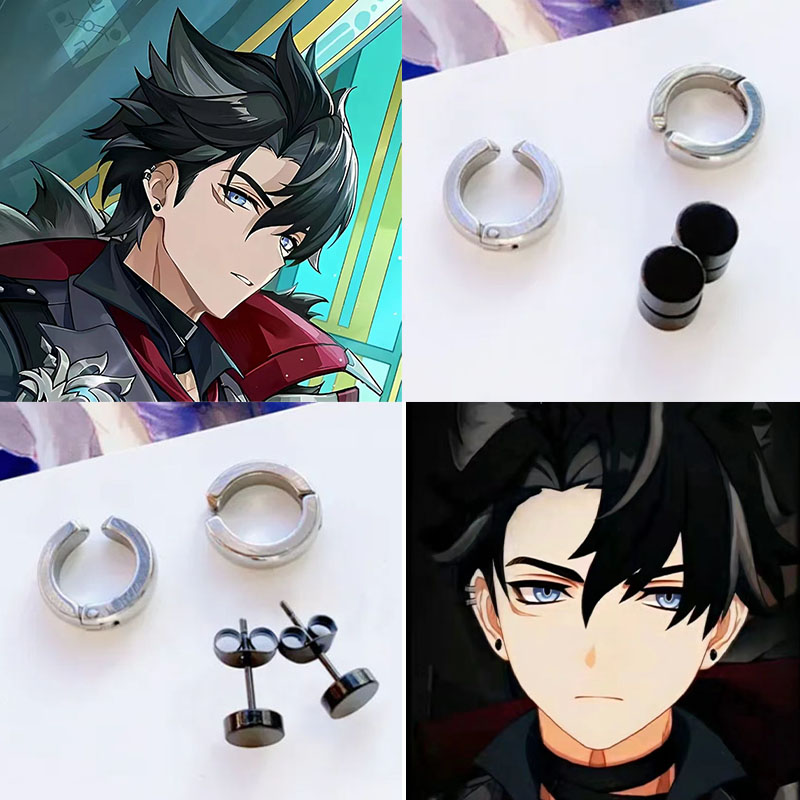 ゲーム原神 Wriothesley コスプレ耳クリップユニセ - Men Accessories Earrings のレビューと価格