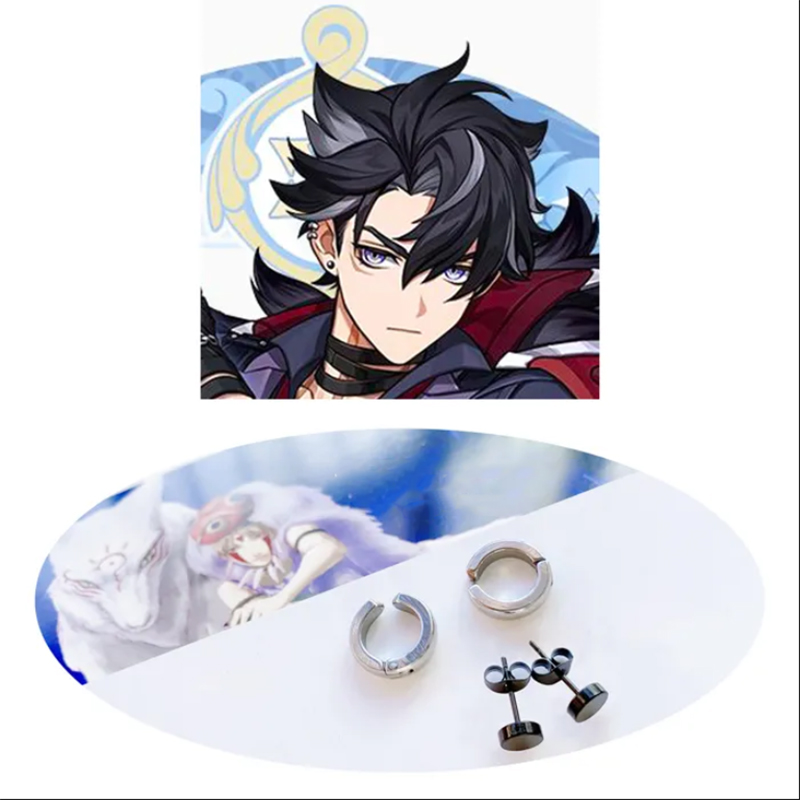 ゲーム原神 Wriothesley コスプレ耳クリップユニセ - Men Accessories Earrings のレビューと価格