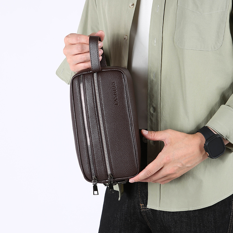ヴィンテージメンズハンドクラッチバッグ 多層ジッパーコンパー - Men Accessories For Hand のレビューと価格