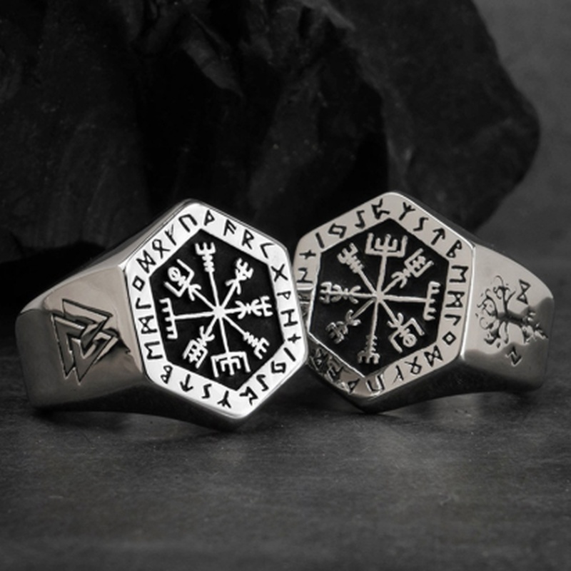 男性のためのヴィンテージバイキングランク記章リング、コセスカ - Signet Ring Men のレビューと価格