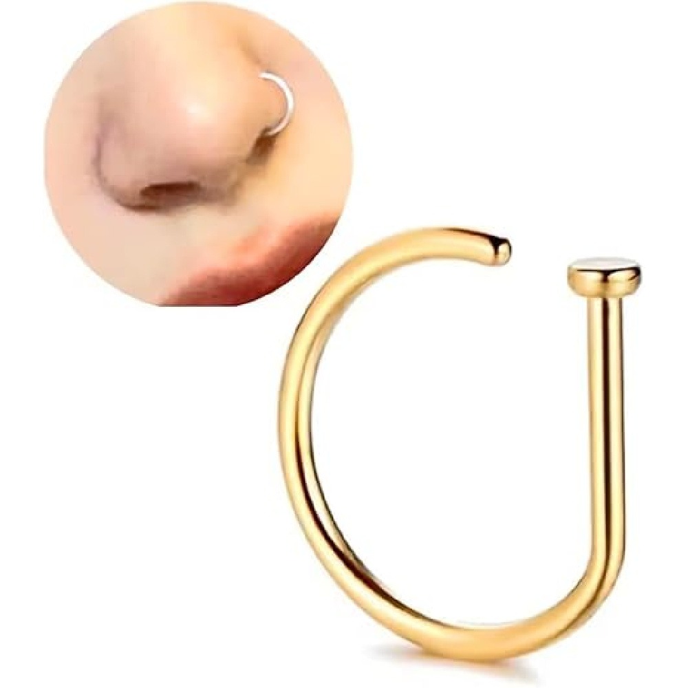 4個セット ノンピアス D型ノーズリング フェイクノーズカフ - Men Accessories Earrings のレビューと価格