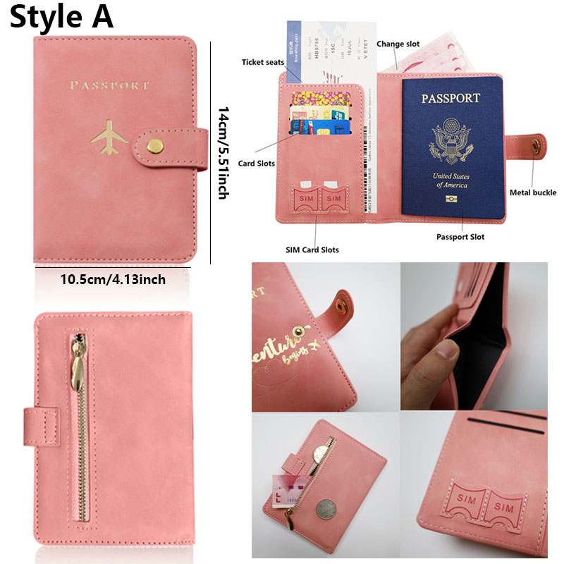 レザーパスポートホルダーカバーケース、旅行必需品、クレジット - Men'S Accessories Wallet のレビューと価格