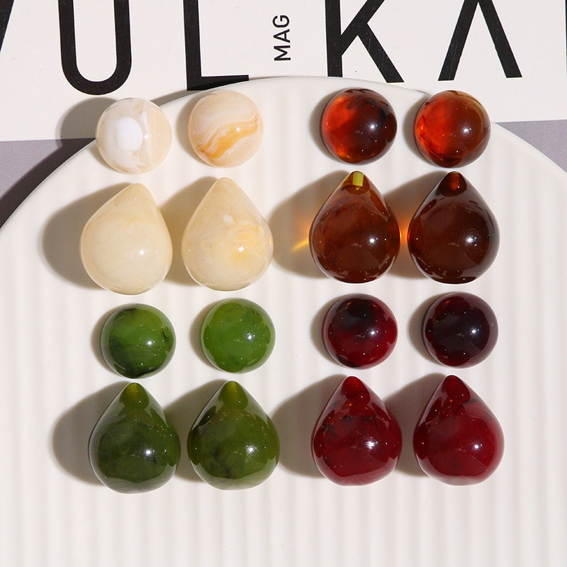 冬スタイル 40 ピース/ロットカラープリント幾何学ラウンド - Men Accessories Earrings のレビューと価格