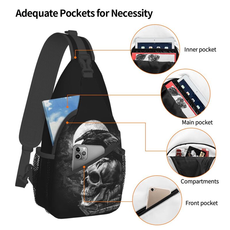 男性用スカルスリングクロスボディバックパック、旅行用hハロウ - Men'S Accessories Backpack のレビューと価格
