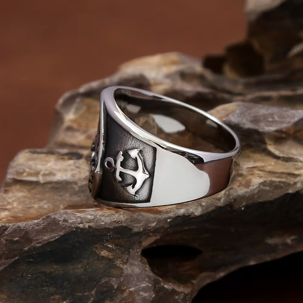 ヴィンテージ航海北欧帆船海賊シグネットリングステンレス鋼アン - Signet Ring Men のレビューと価格