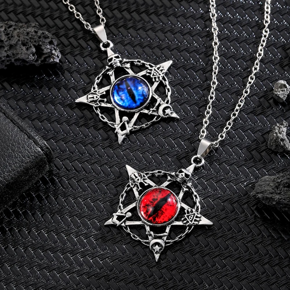 五芒星型のデビルズアイペンダントネックレス、男女兼用、レトロ - Men Accessories Pendant のレビューと価格