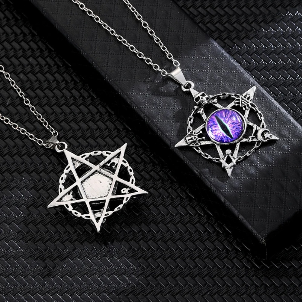 五芒星型のデビルズアイペンダントネックレス、男女兼用、レトロ - Men Accessories Pendant のレビューと価格