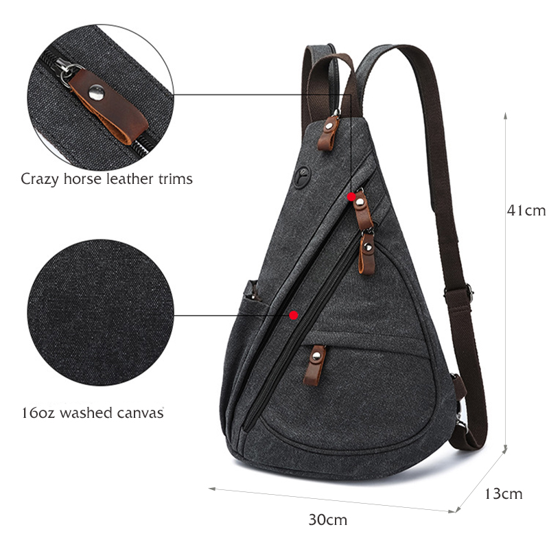 キャンバススリングバッグコンバーチブルクロスボディチェストバ - Men'S Accessories Backpack のレビューと価格