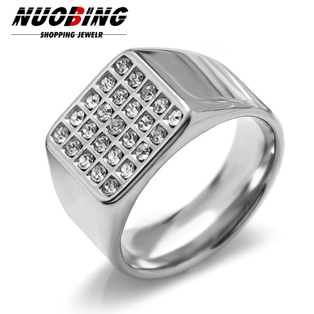 14mm繊細な輝きのキュービックジルコニアシグネットリング  - Signet Ring Men のレビューと価格