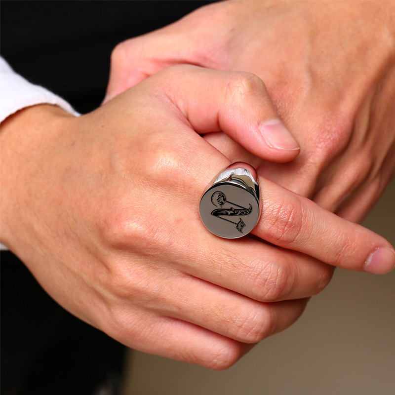 Vnox-男性用の小さなスタンプ付きのスタイリッシュなスタン - Signet Ring Men のレビューと価格