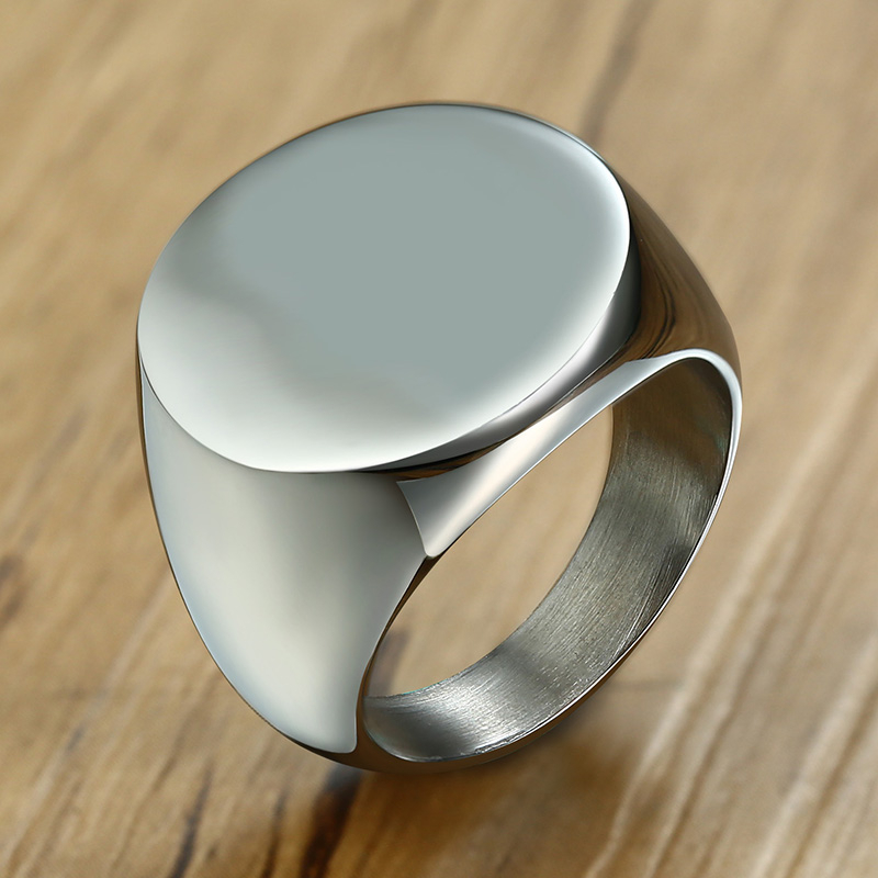 Vnox-男性用の小さなスタンプ付きのスタイリッシュなスタン - Signet Ring Men のレビューと価格